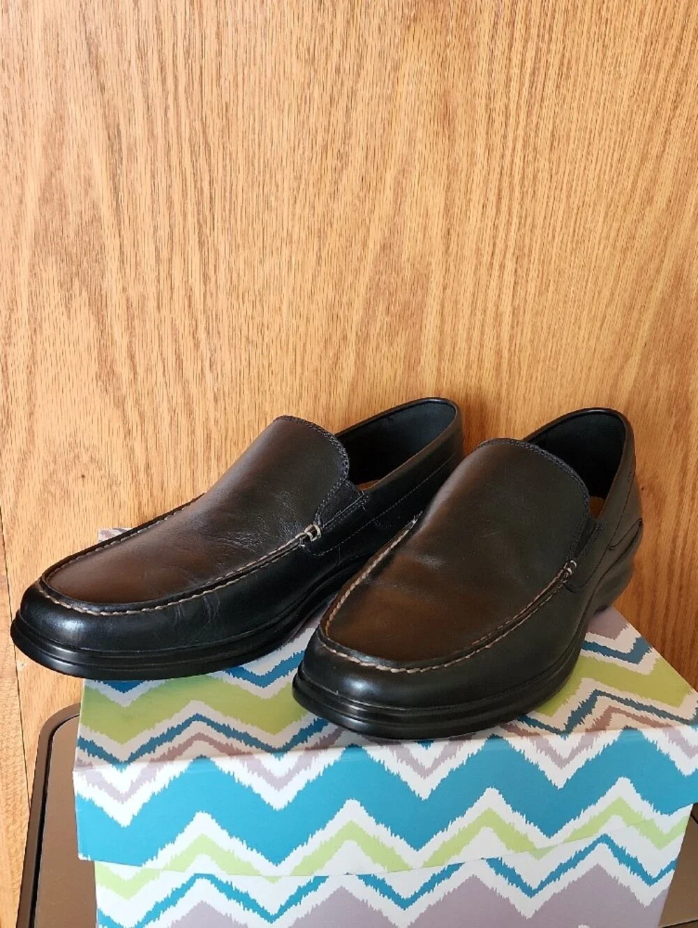 Cole Haan Black Leather Slip-On Loafers